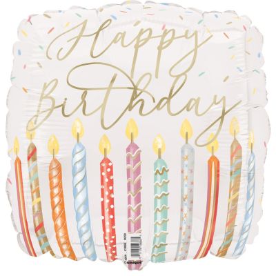 Happy Birthday Candles Foil Helium Balloon 45cm