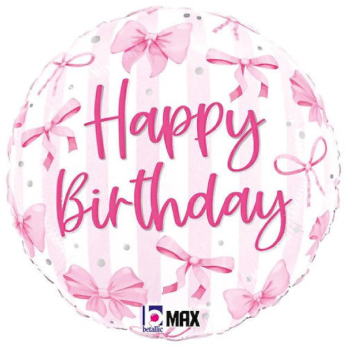 Pretty Pink Bow Birthday Foil Balloon 18 inch