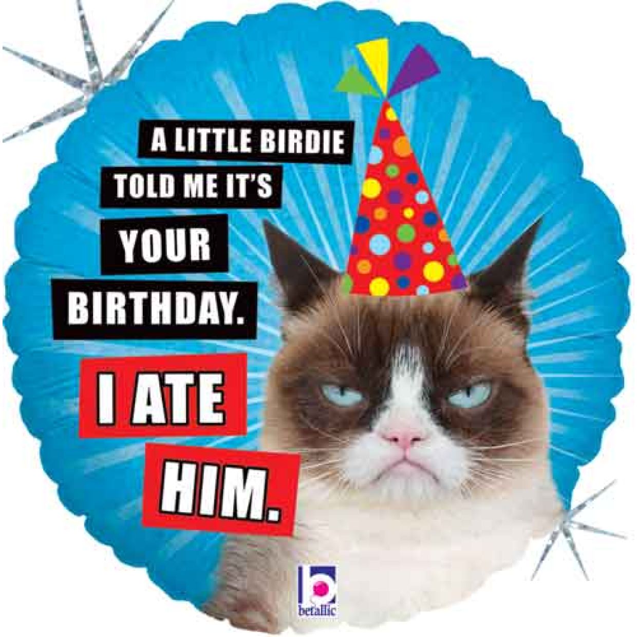 Grumpy Cat I Ate It Foil Helium Balloon 45cm