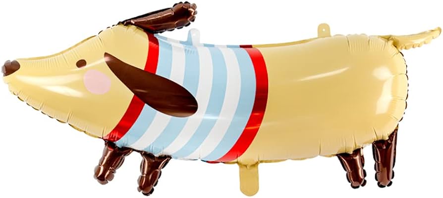 Dachschund with Stripe Shirt Xlarge foil Helium Balloon