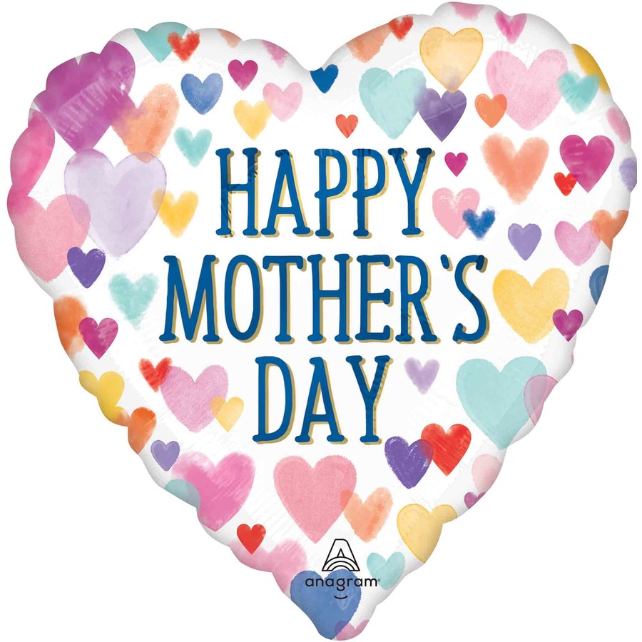 Happy Mother's Day Hearts Foil Balloon 45cm (18")