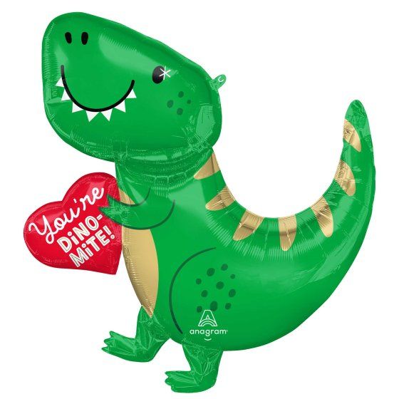 Dino-Mite Dinosaur & Heart Helium Balloon 73x78cm
