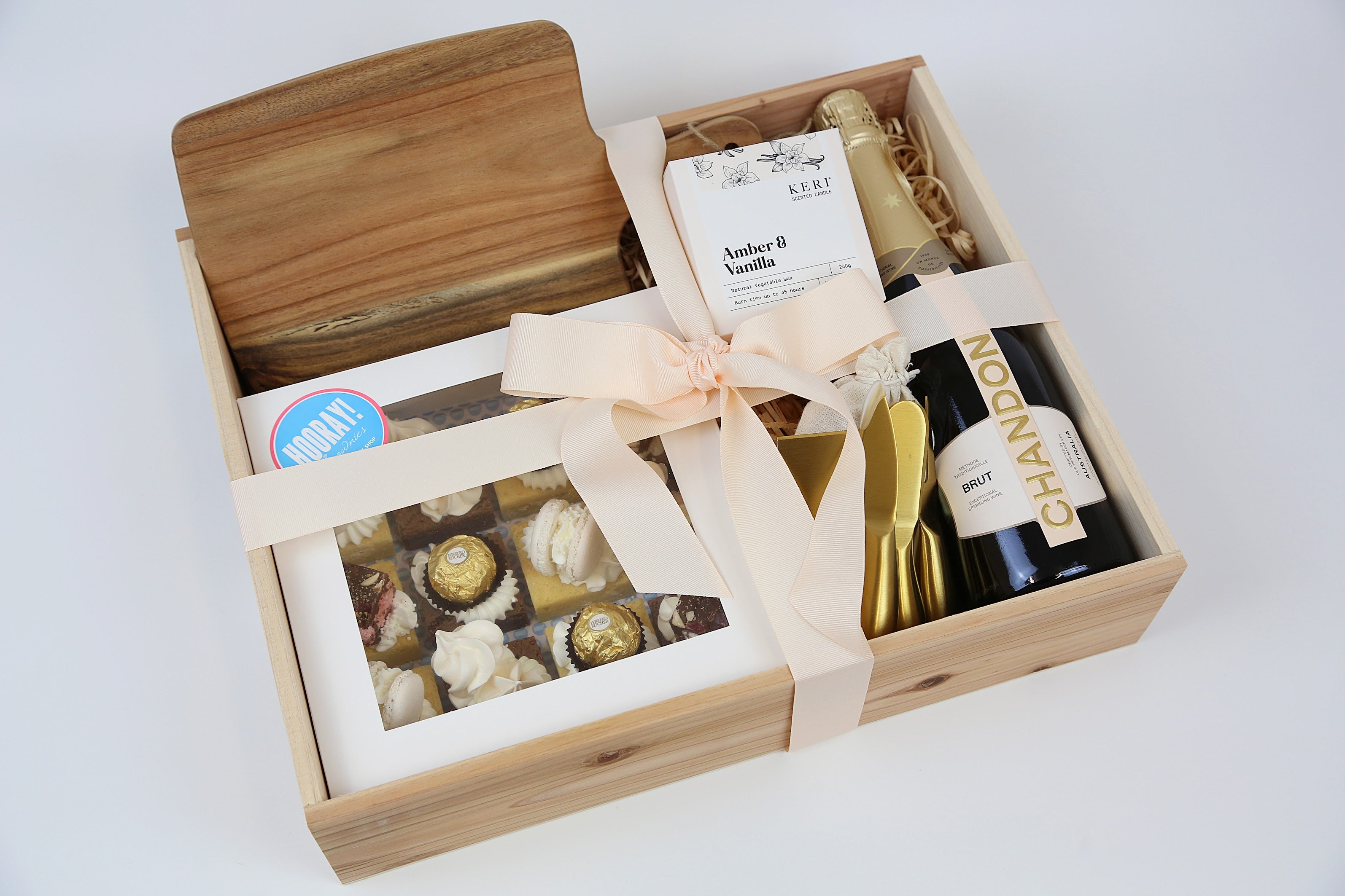 Hamper's By Hooray- Wooden chopping board & utensils