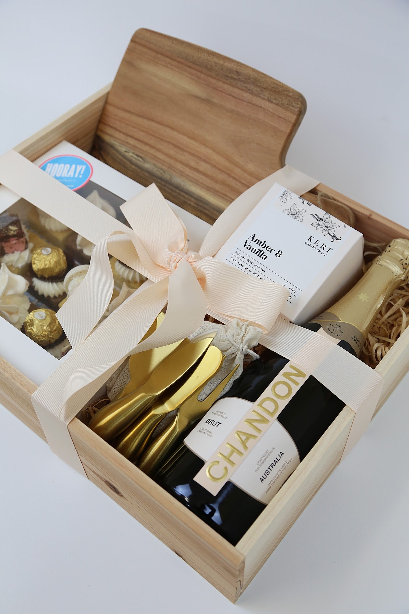 Hamper's By Hooray- Wooden chopping board & utensils