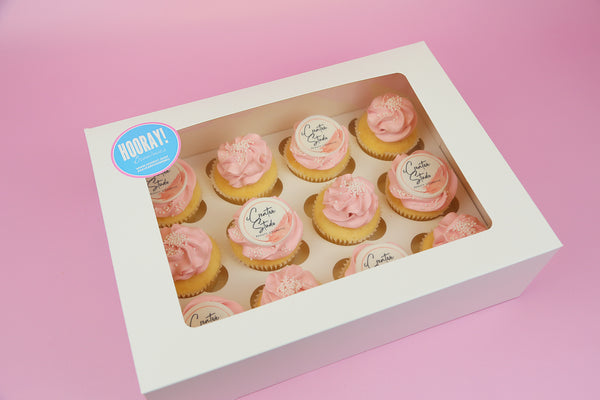 12 x Cupcakes - Upload your own images- Choose your colour