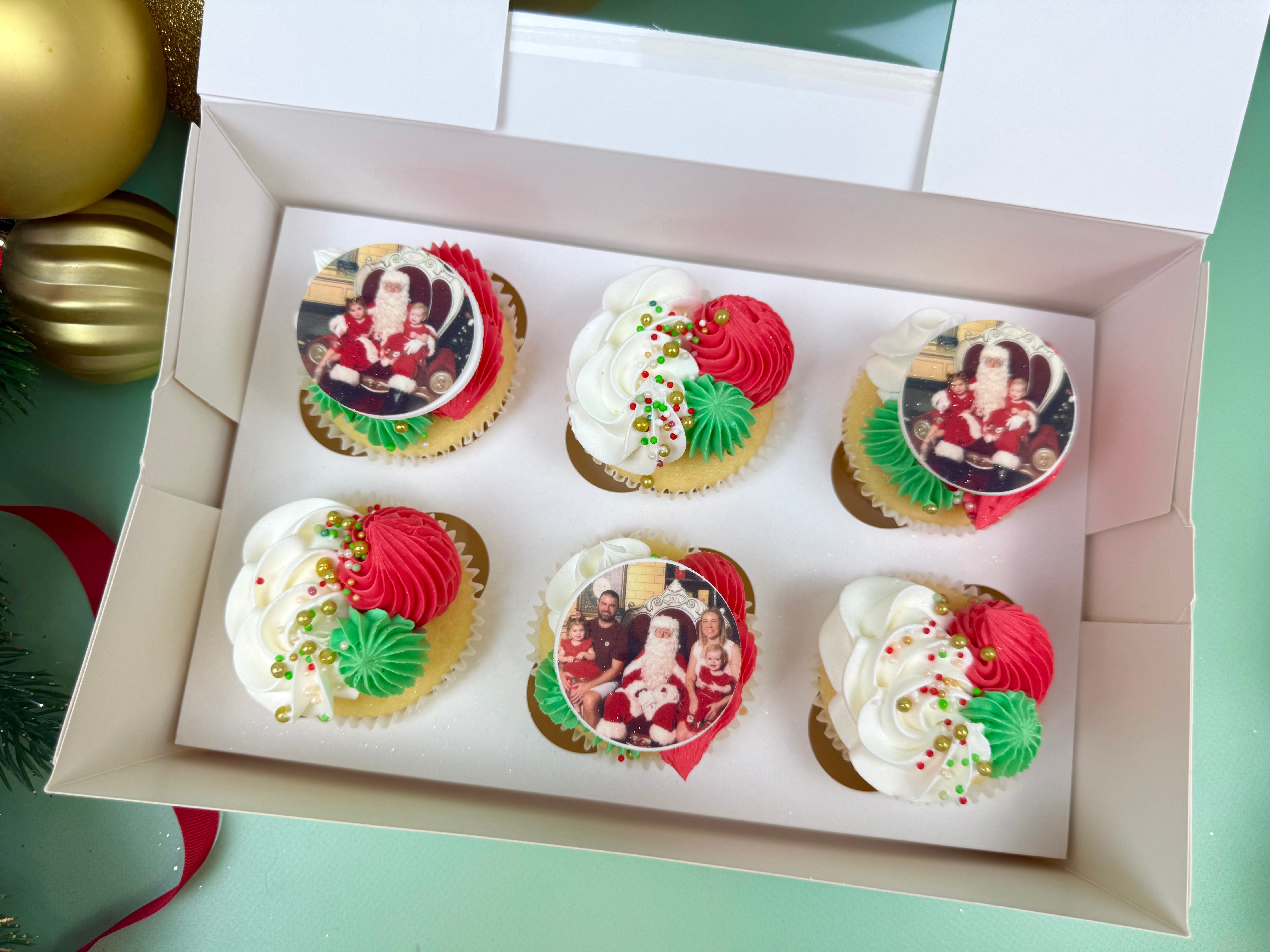 Christmas Cupcakes // With Custom Images // Choose your size
