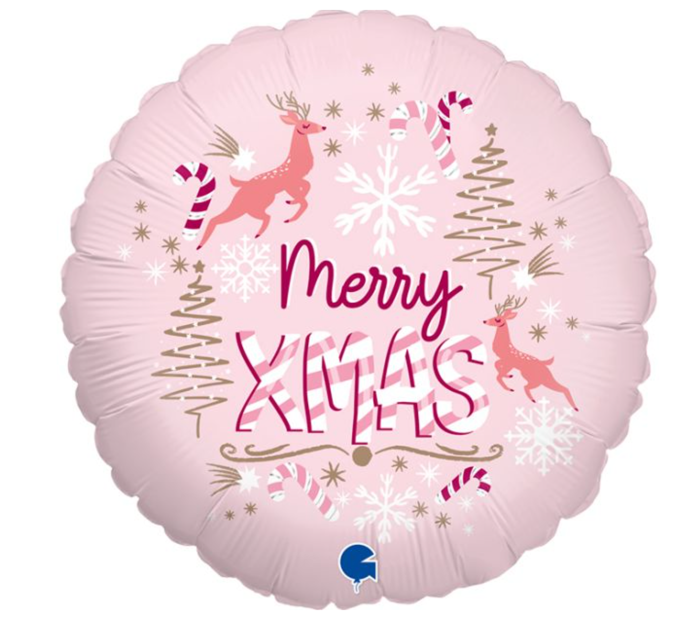 Pink Xmas Helium Balloon
