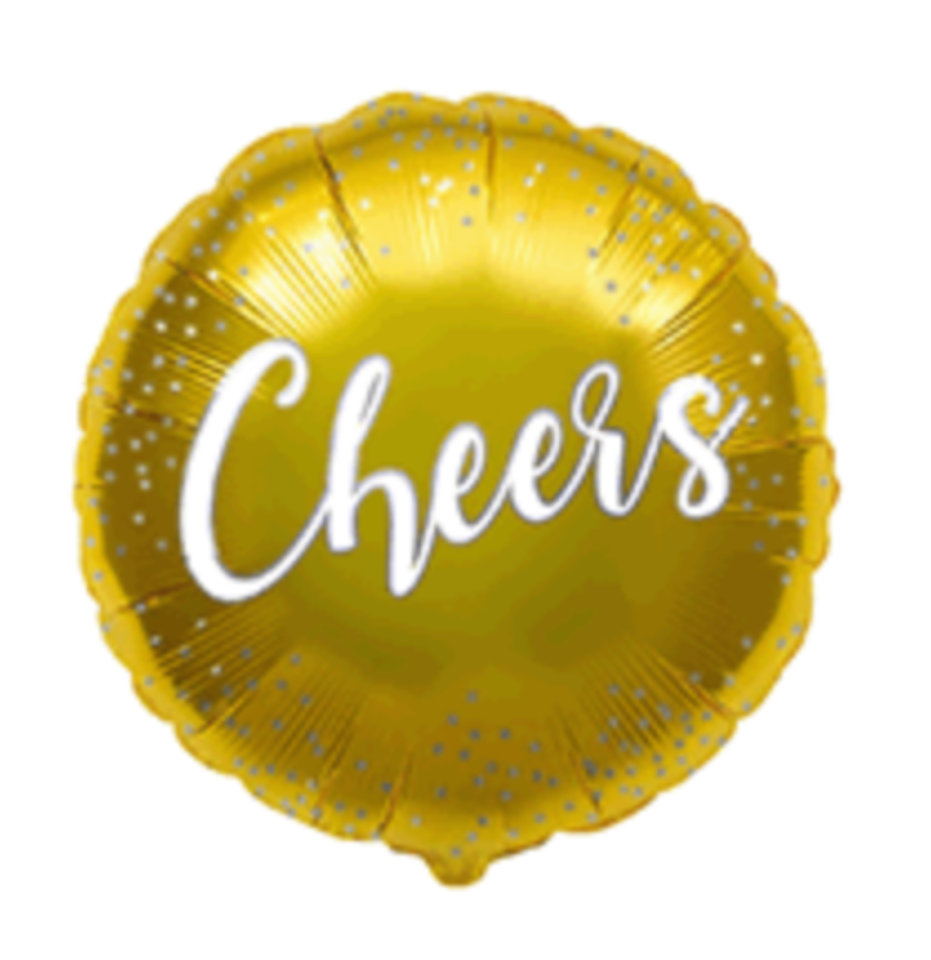 'Cheers' Gold Helium Balloon