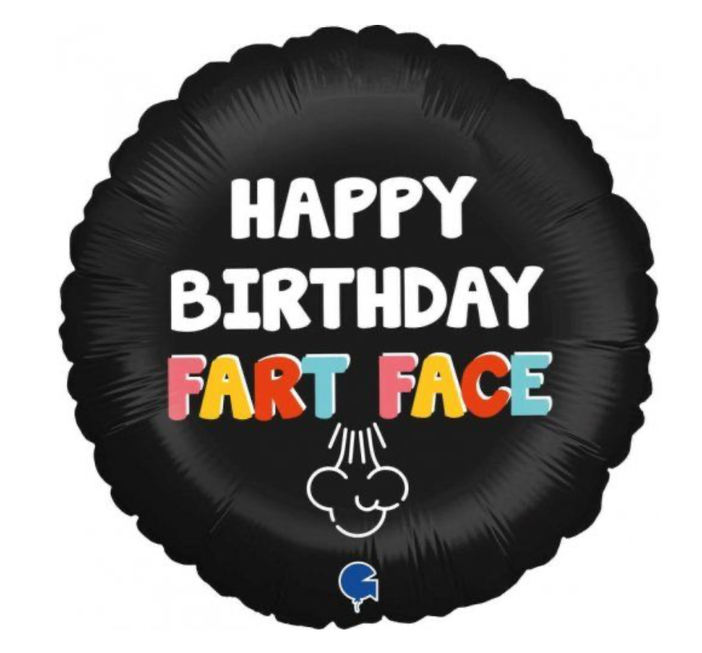 'Happy Birthday Fart Face' Foil Helium Balloon