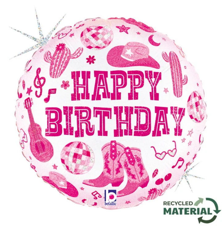 Disco Cowgirl Foil Helium Balloon