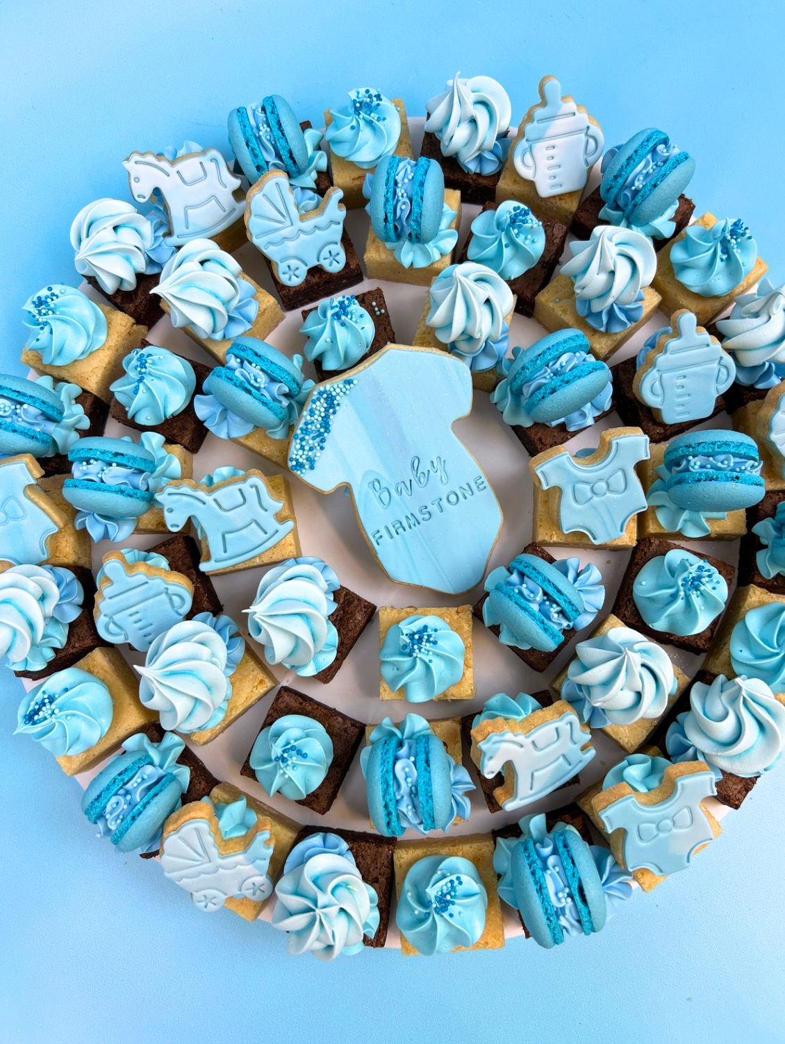 Baby Shower board with custom cookies