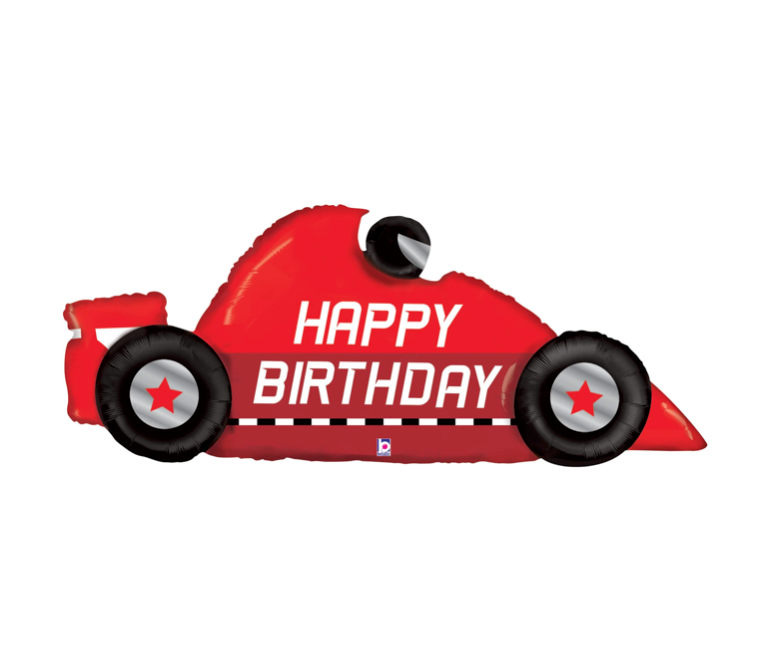 Birthday Race Car Betallic Foil Shape XL 142cm (56")
