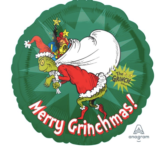 Merry Grinchmas Helium balloon