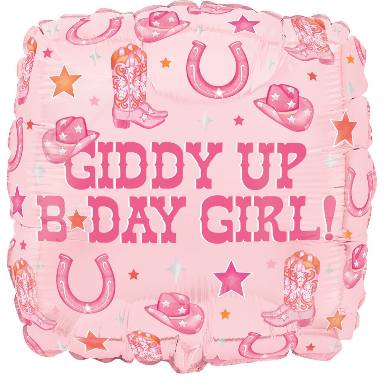 Giddy Up B'day Girl Foil Helium Balloon