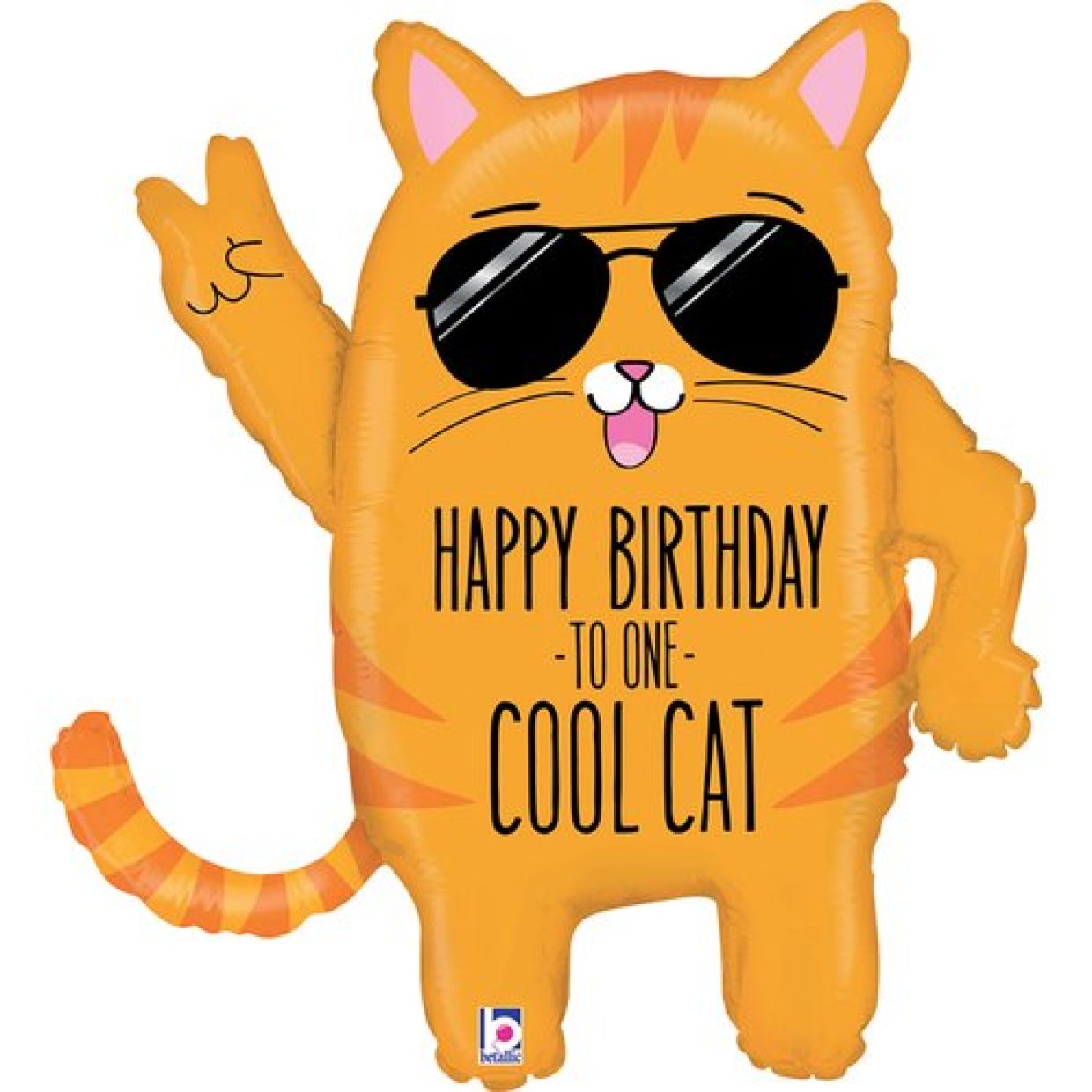 Cool Cat Birthday Foil Balloon