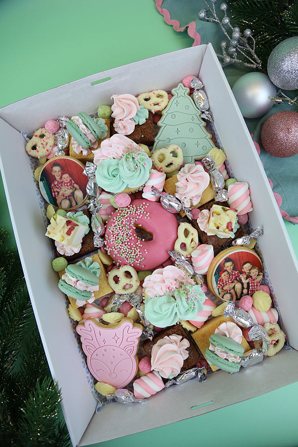 Christmas Medium Grazing Box- With 2 x custom images