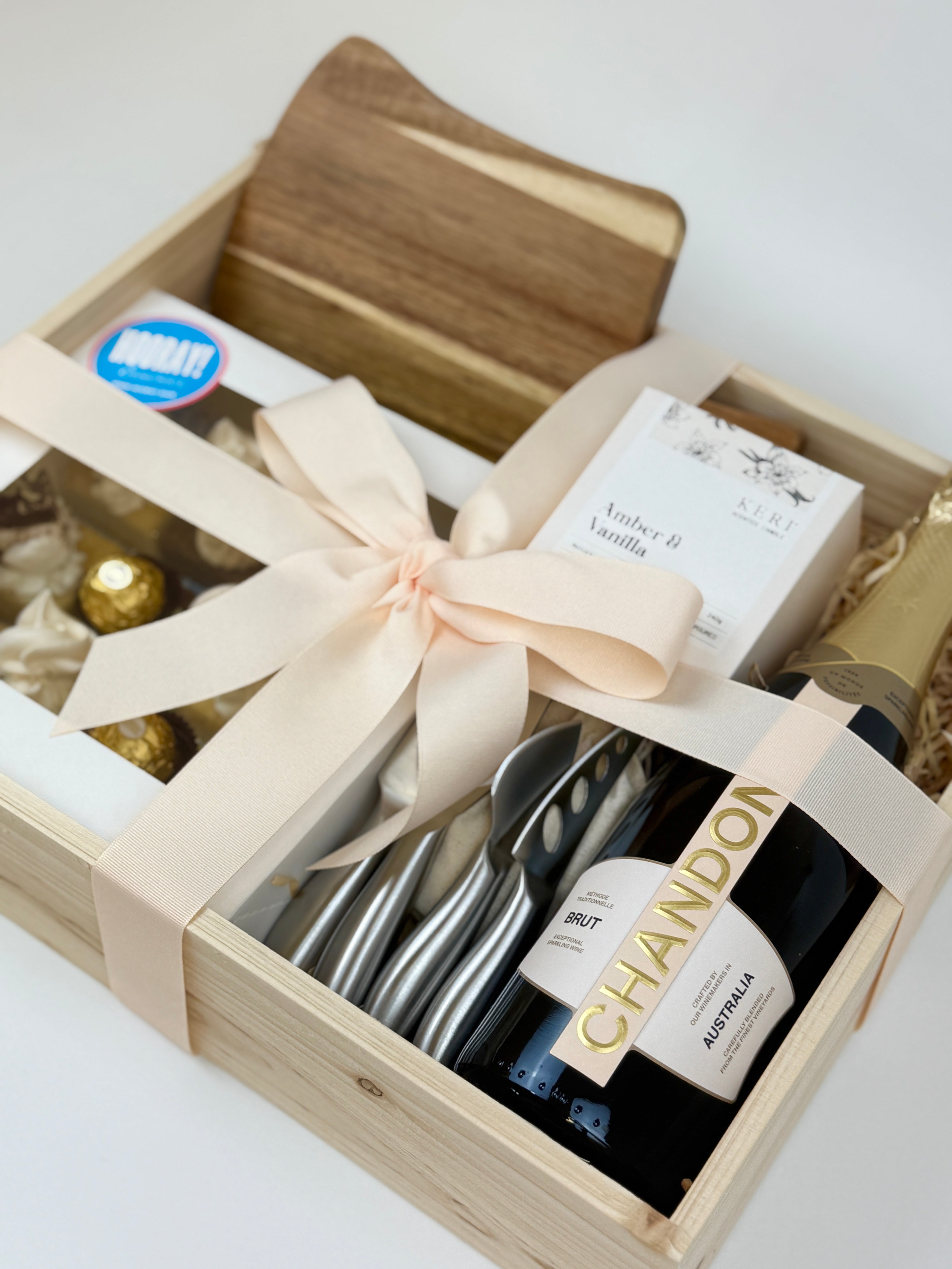 Hamper's By Hooray- Wooden chopping board & utensils