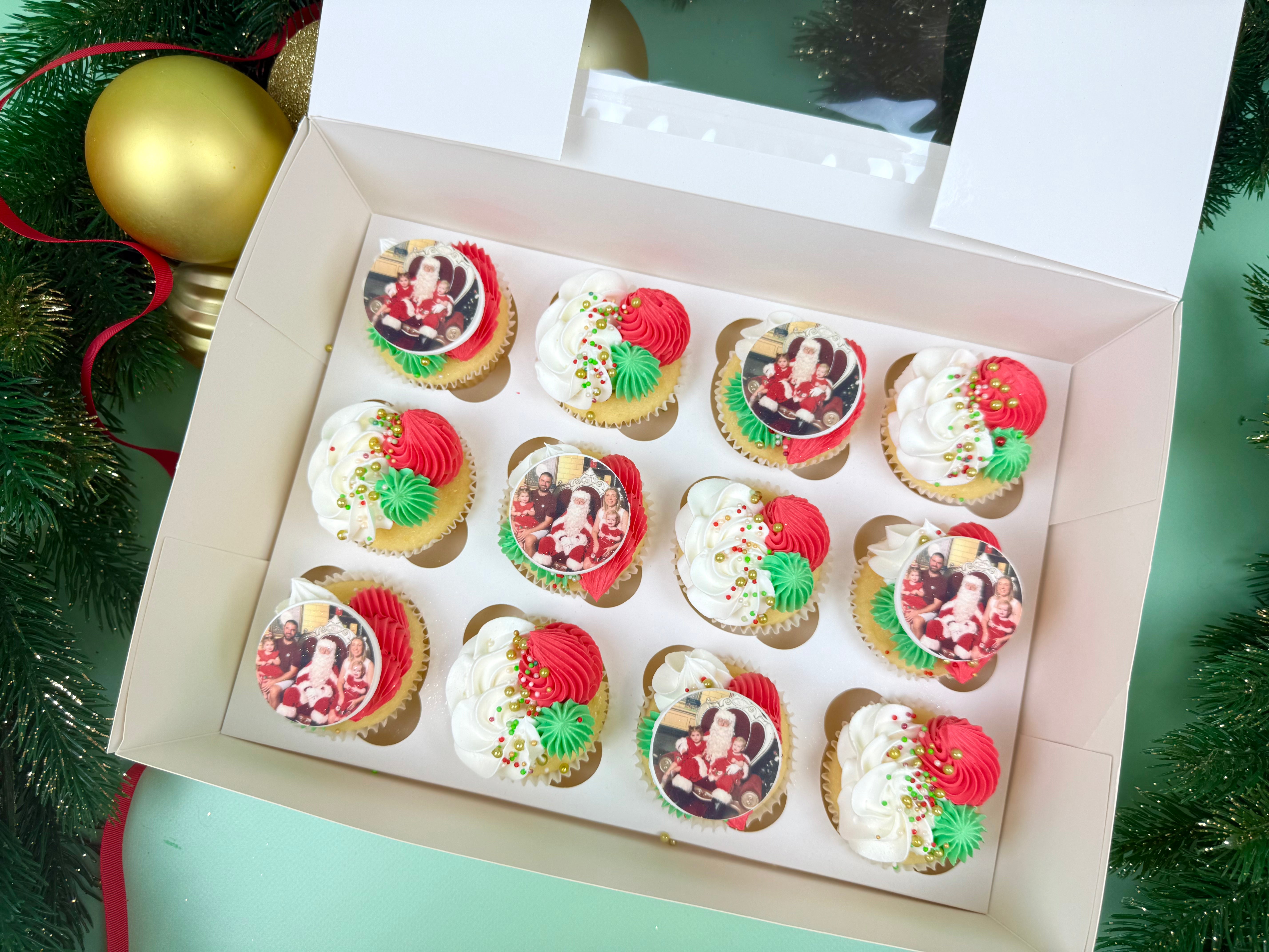 Christmas Cupcakes // With Custom Images // Choose your size