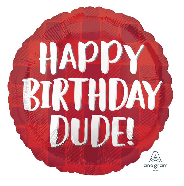 'Happy Birthday Dude' Foil Helium Balloon