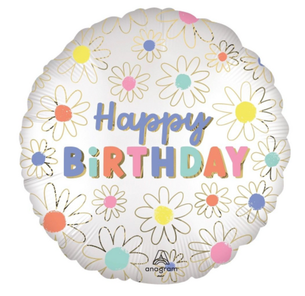 'Happy Birthday' Daisy's Foil Helium Balloon
