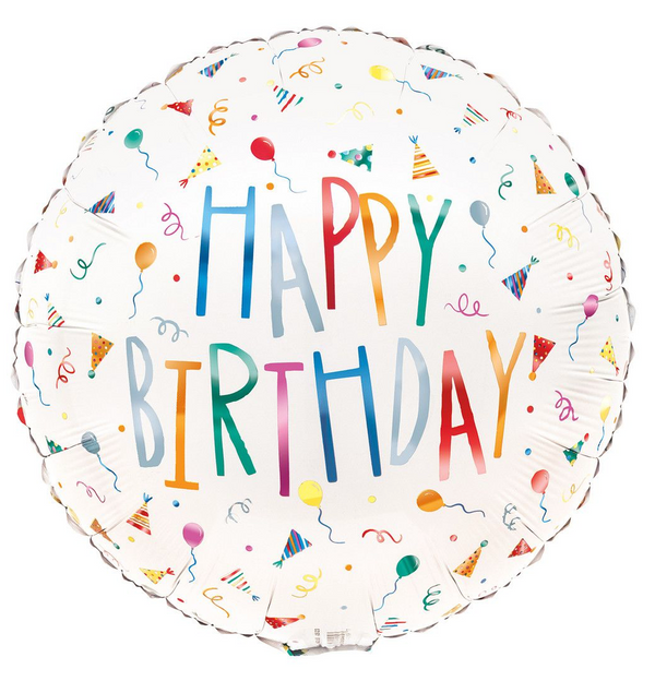'Happy Birthday' funfetti Foil Helium Balloon