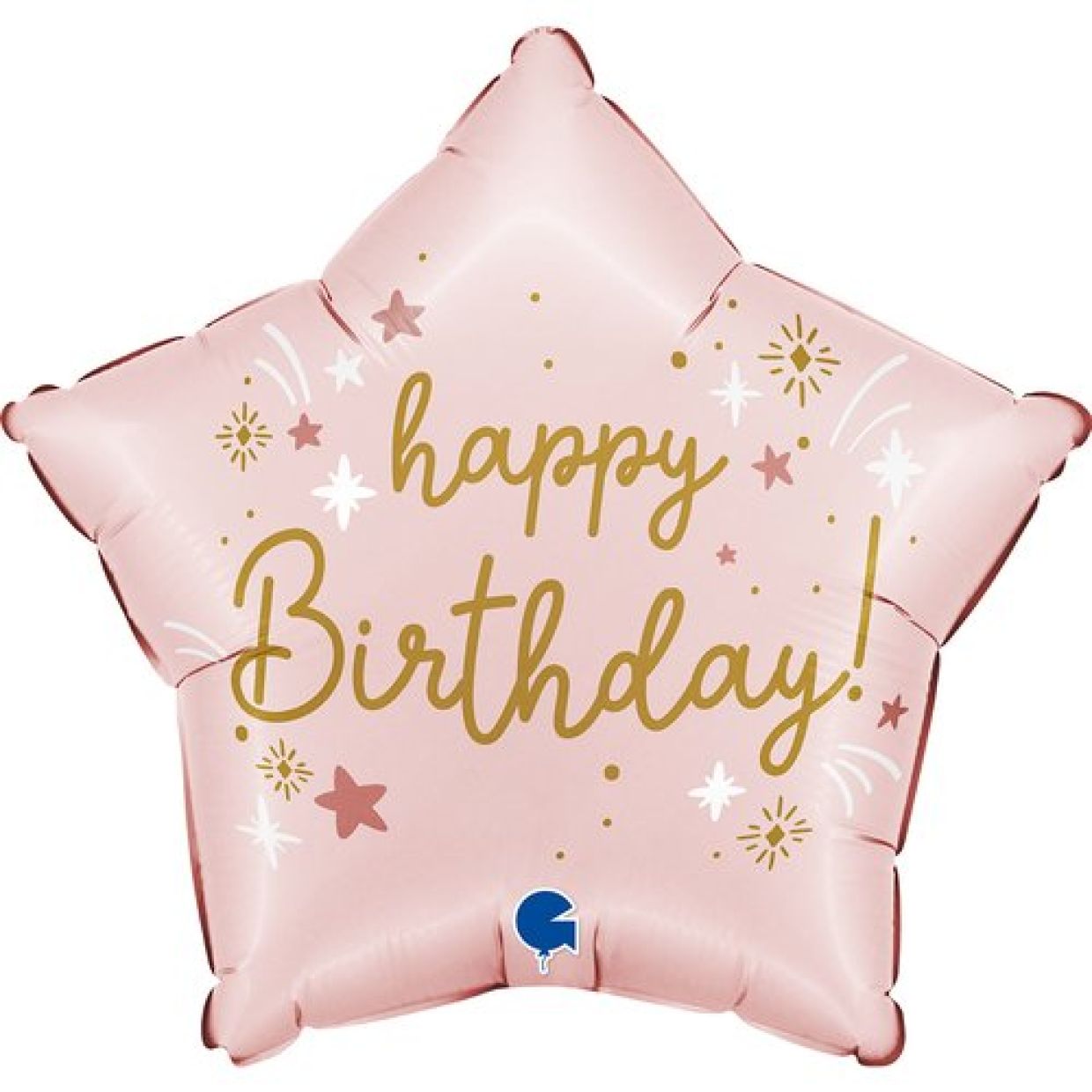 Pink Birthday Star Foil Helium Balloon 46cm