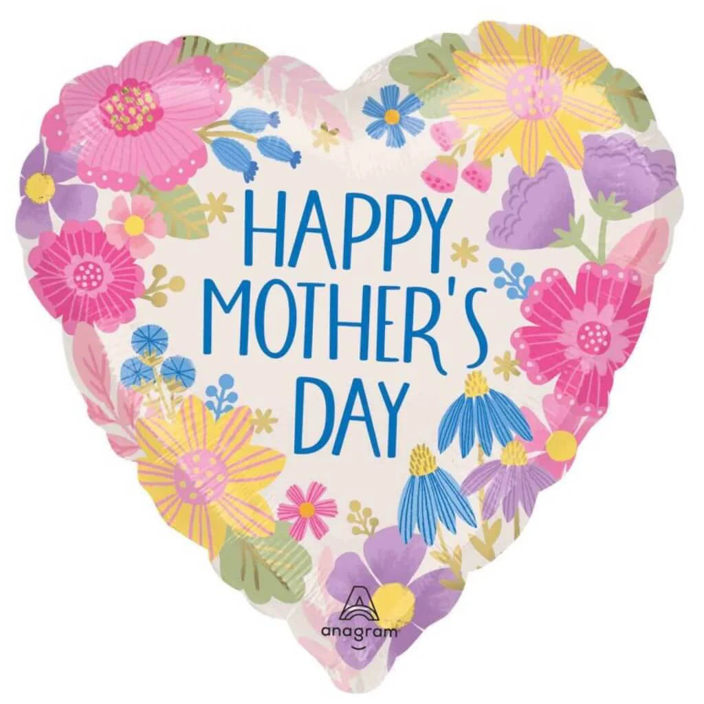 Happy Mother's Day Botanical Lines Foil Balloon 45cm (18")