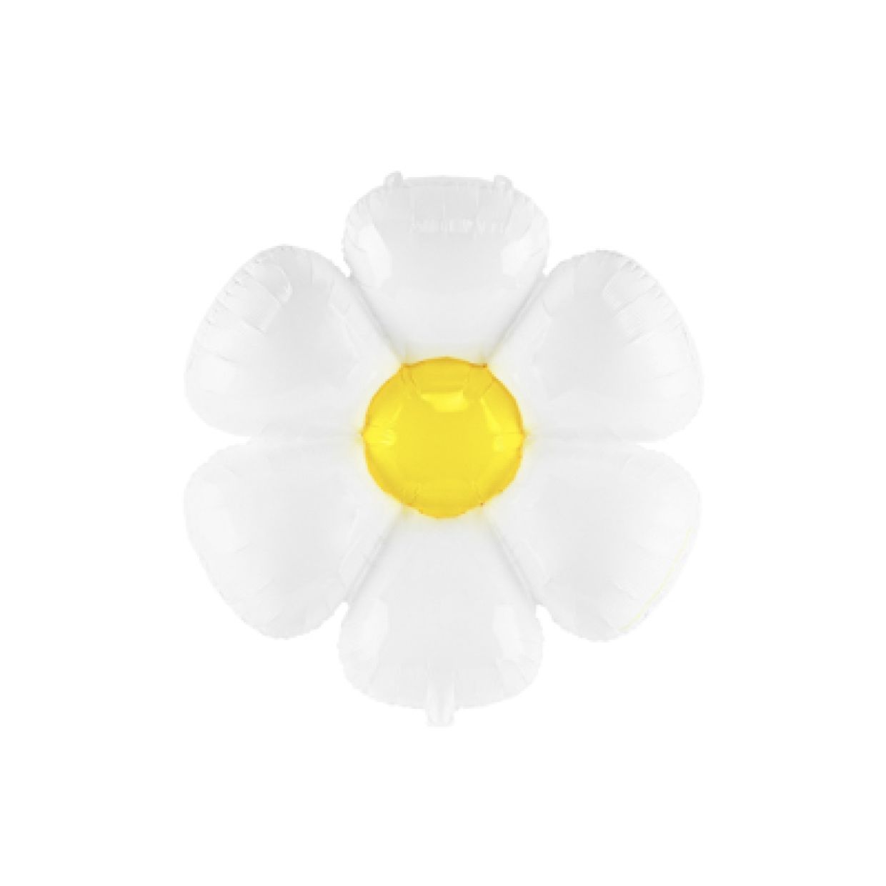 Glossy White Daisy with Yellow Helium Balloon 97x103cm