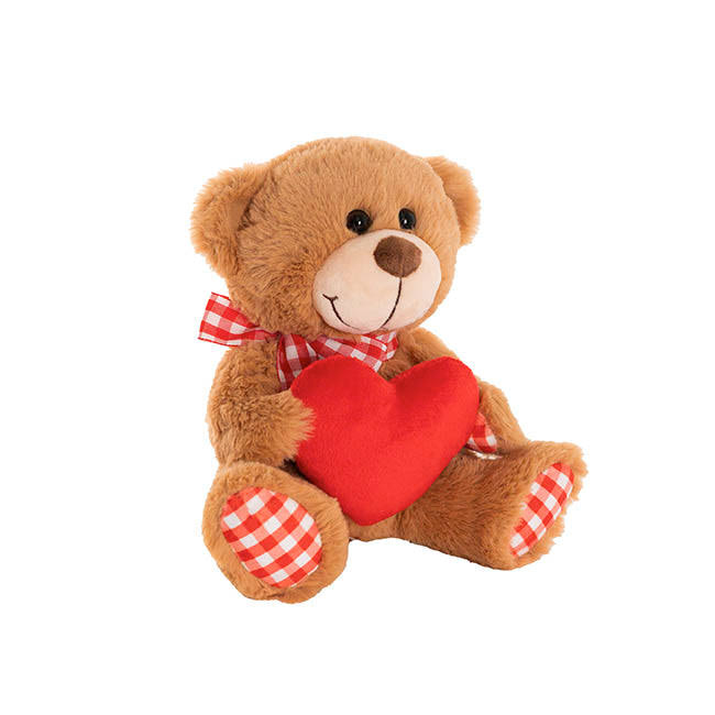 Brown heart bear 21cm