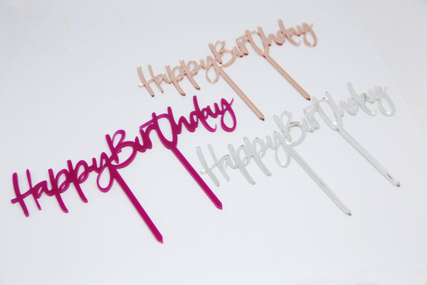 'Happy Birthday' Acrylic Brownie Topper