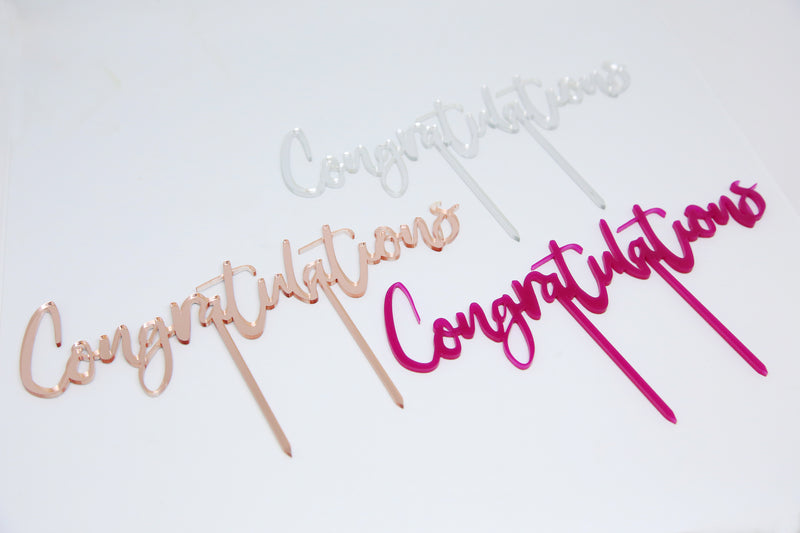'Congratulations' Acrylic Brownie Topper