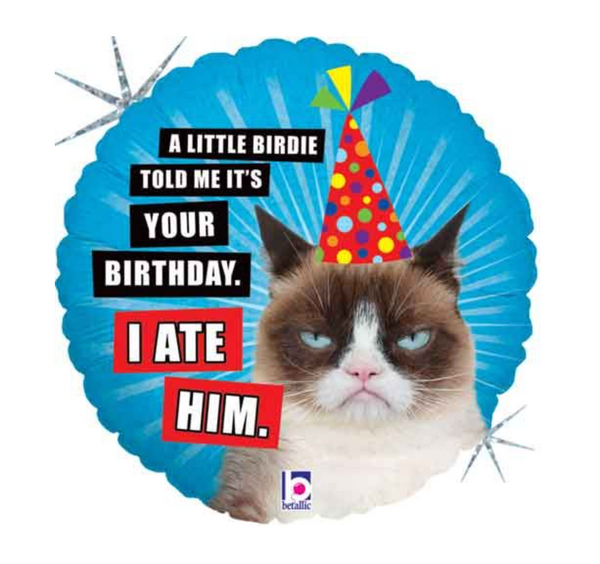 'Grumpy Cat - Little birdie told me' Helium Balloon