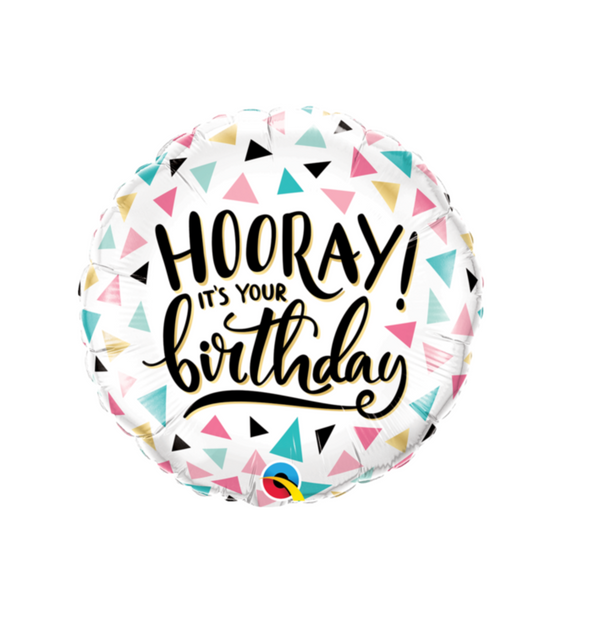 'Hooray! it's your birthday' Foil Helium Balloon