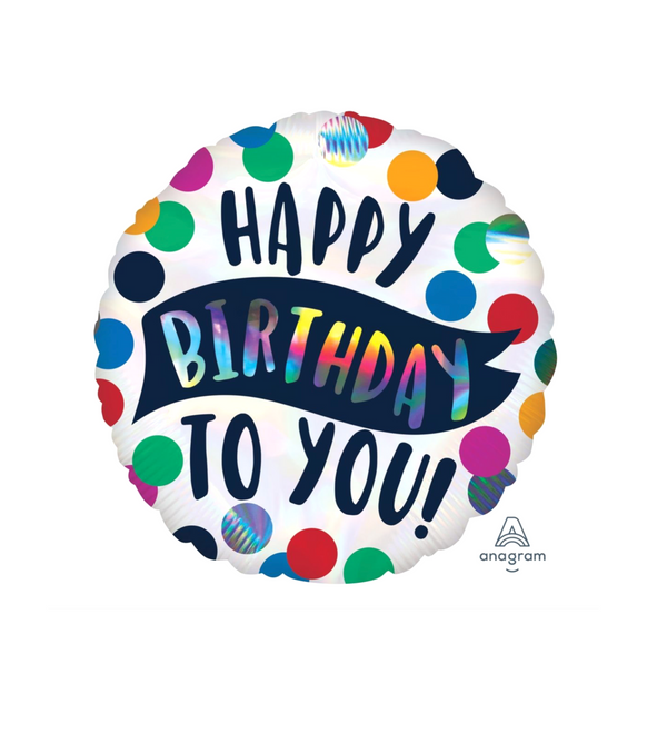 'HAPPY BIRTHDAY TO YOU! Spotty dots Helium Balloon'
