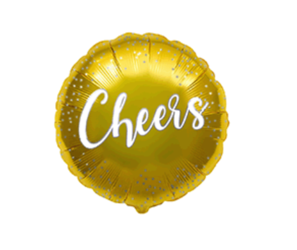 'Cheers' Gold Helium Balloon