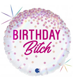 'Birthday B!tch' Confetti Foil Helium Balloon